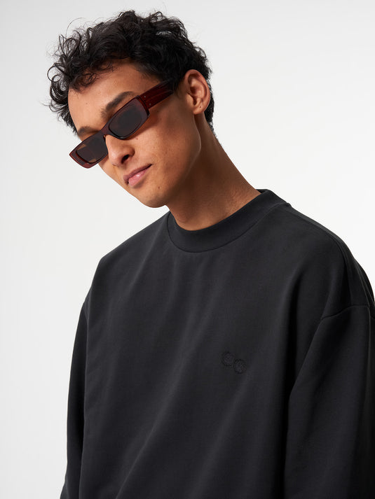 Pinqponq Sweatshirt - Circles Peat Black (Unisex) Hotsell