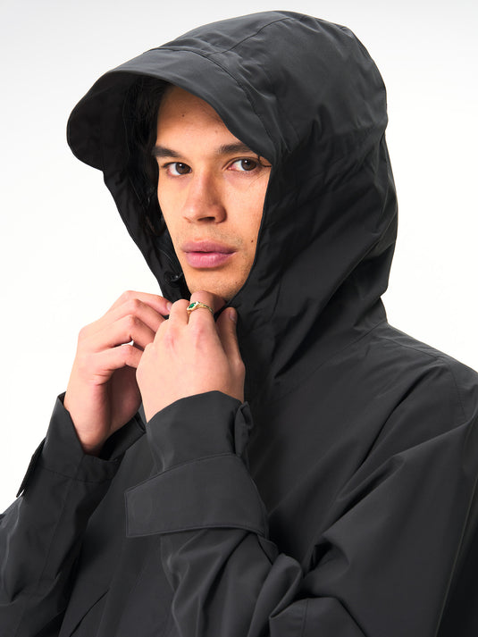 Pinqponq Aestech Rain Parka - Peat Black (Unisex) Große Rabatte
