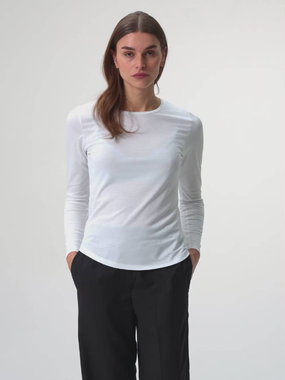 Pinqponq Longsleeve TENCEL™ - Wooden White (Female) VIP-Rabatte