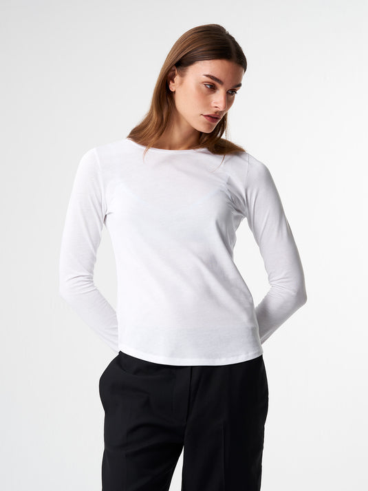 Pinqponq Longsleeve TENCEL™ - Wooden White (Female) VIP-Rabatte