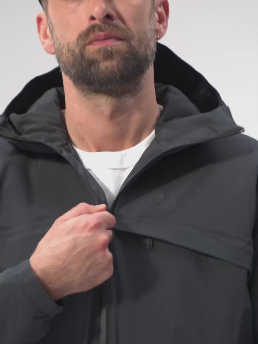 Pinqponq Hoodie Jacket - Peat Black (Male) 50% Rabatt mit kostenlosem Versand