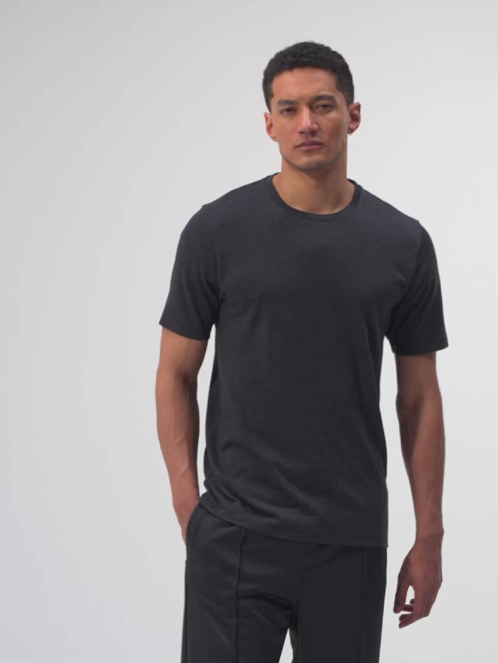 Pinqponq T-Shirt Merino - Dark Grey Melange (Male) Clearance-Verkauf