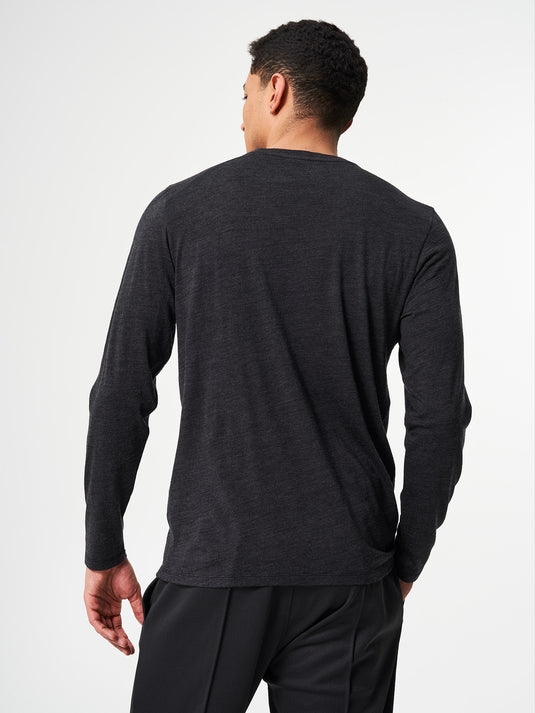 Pinqponq Longsleeve Merino - Dark Grey Melange (Male) 50% Rabatt für begrenzte Zeit