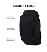 Pinqponq Komut Large - Pure Black Versandkostenfrei