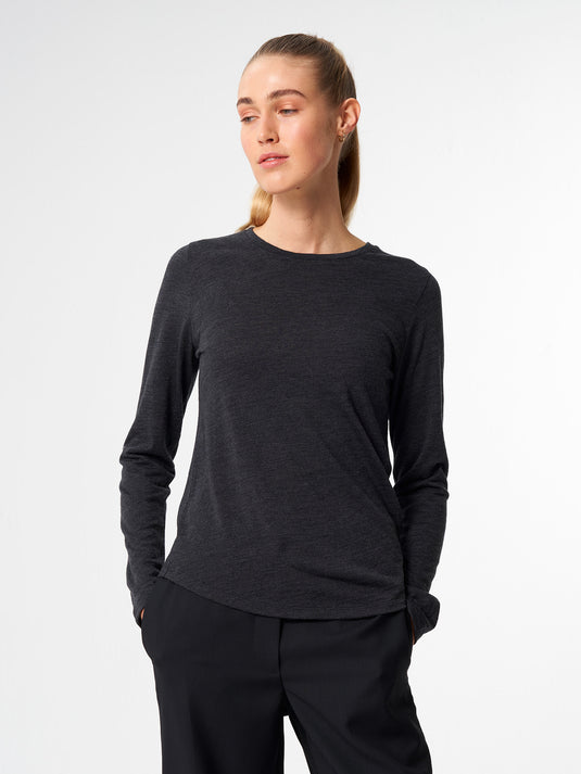 Pinqponq Longsleeve Merino - Dark Grey Melange (Female) Exklusivangebot