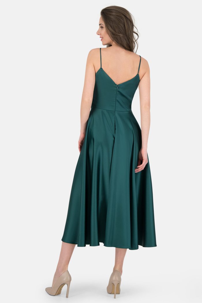 Prestije Spaghetti Kleid drapiert mit Beinschlitz Bestseller