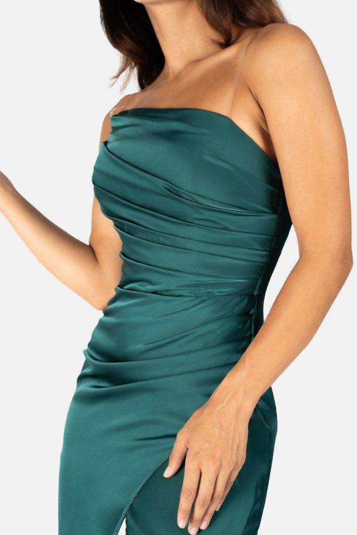 Prestije Maxikleid Satin mit Beinschlitz Saisonale Angebote