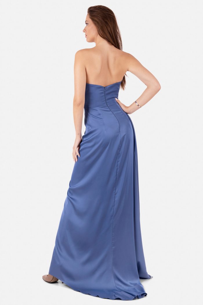 Prestije Drapiertes Maxikleid mit Beinschlitz Räumungsverkauf