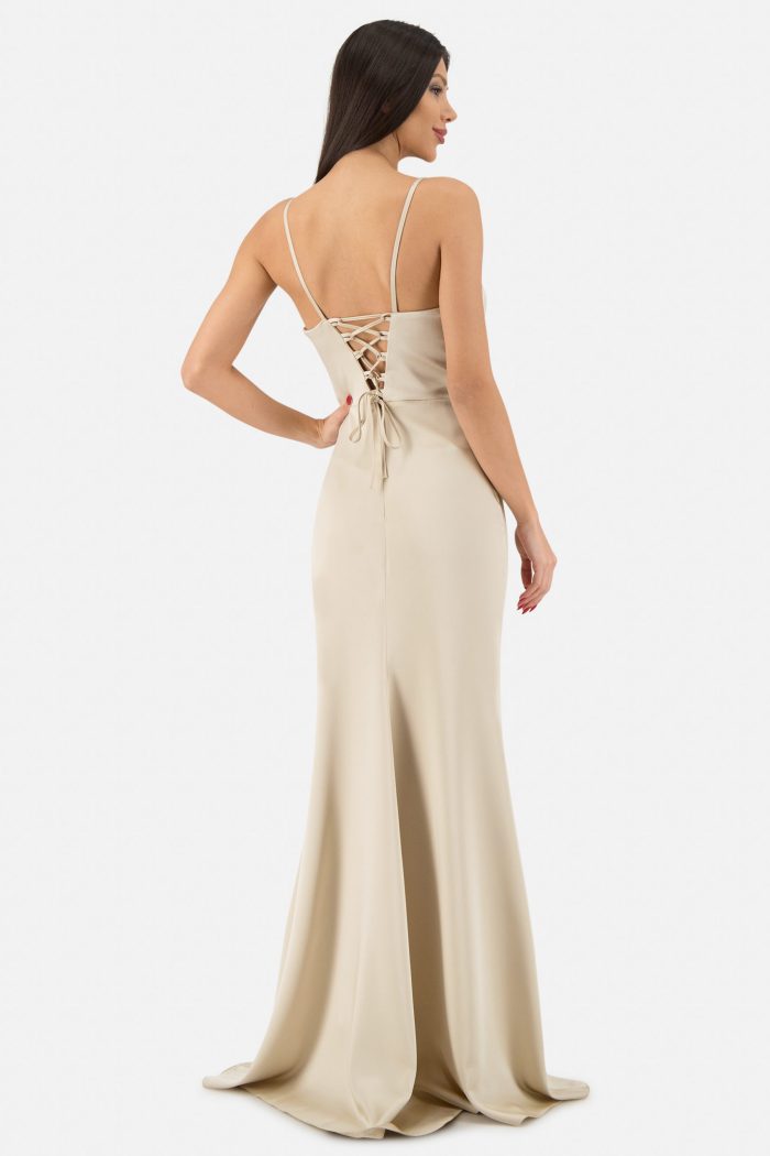 Prestije Satin Maxikleid drapiert Sonderangebote