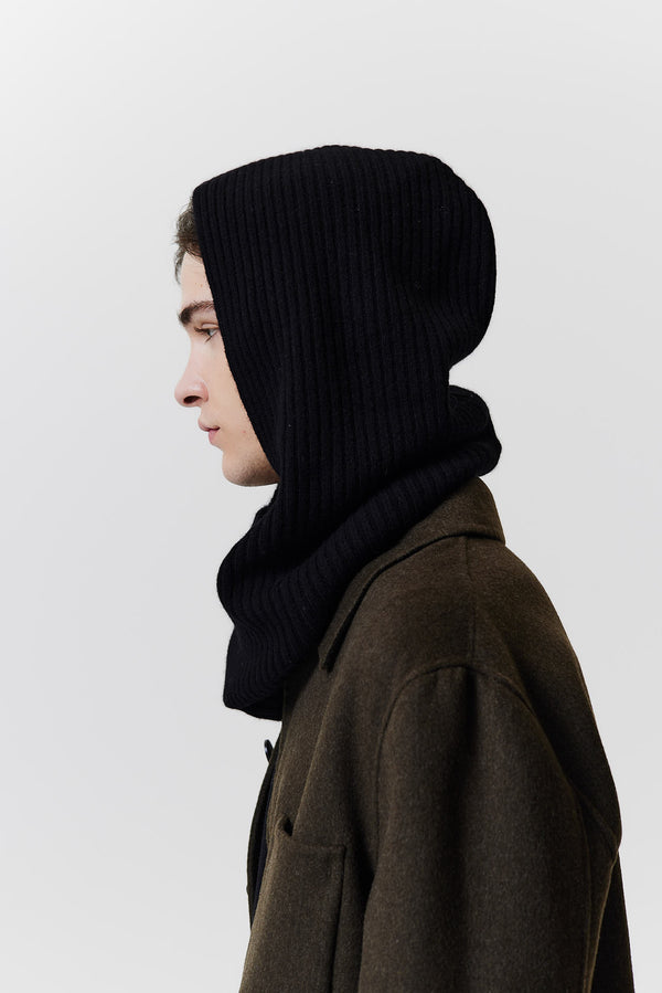 Prinz Berlin Kaschmir Hood Rib Knit Schwarz Top Angebot