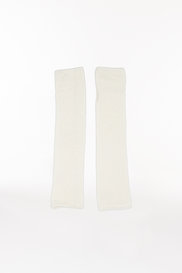Prinz Berlin Kaschmir Arm Warmers Fine Knit Off-White Blitzangebot