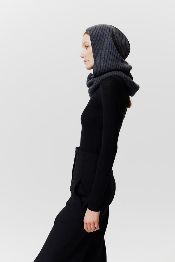 Prinz Berlin Kaschmir Hood Rib Knit Graphit Neuheiten