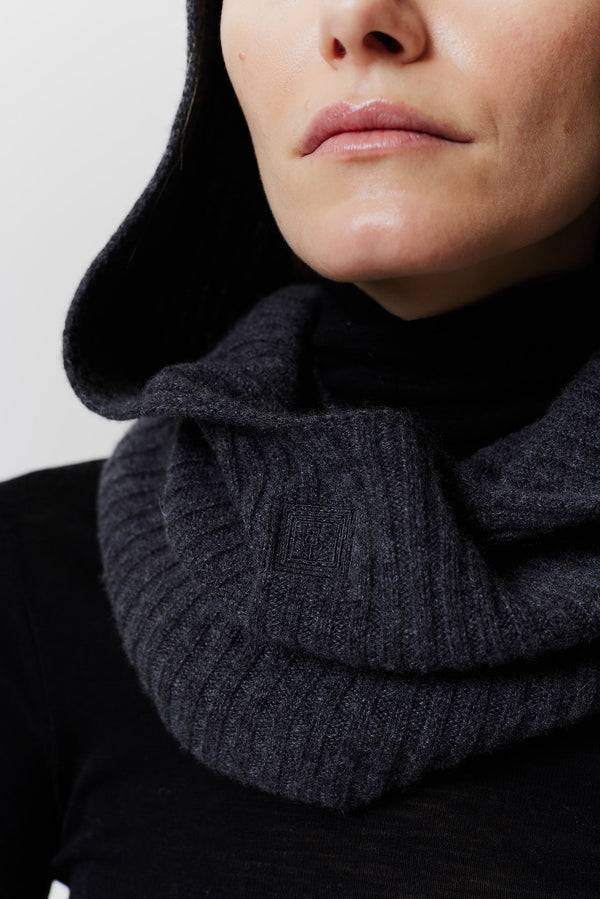 Prinz Berlin Kaschmir Hood Rib Knit Graphit Neuheiten