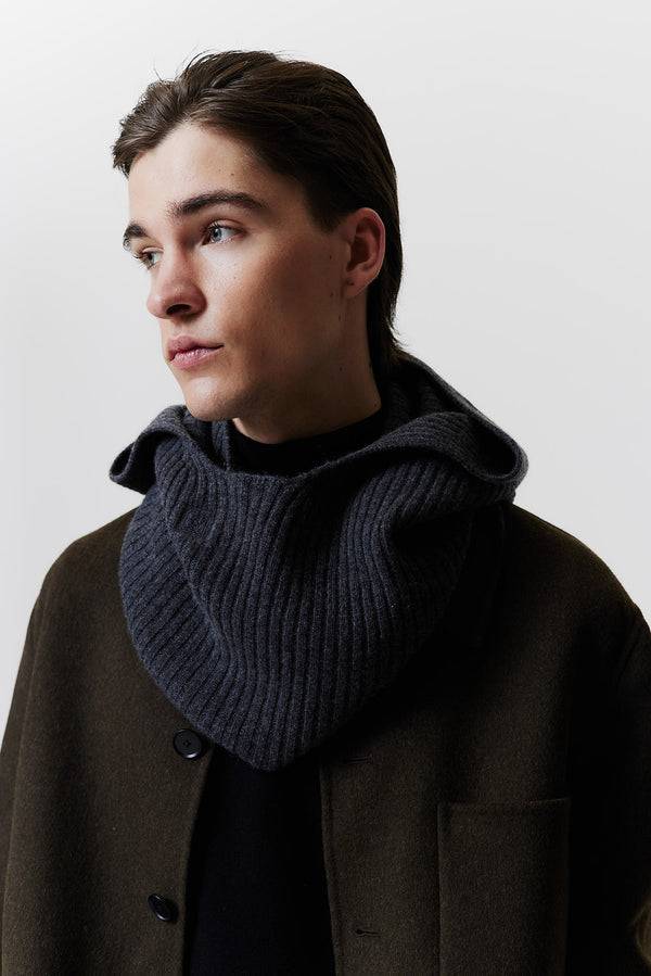 Prinz Berlin Kaschmir Hood Rib Knit Graphit Neuheiten