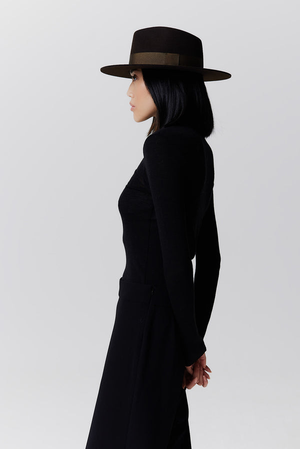 Prinz Berlin Merino Fedora Hut Short Brim Chocolate Super Sparpreis