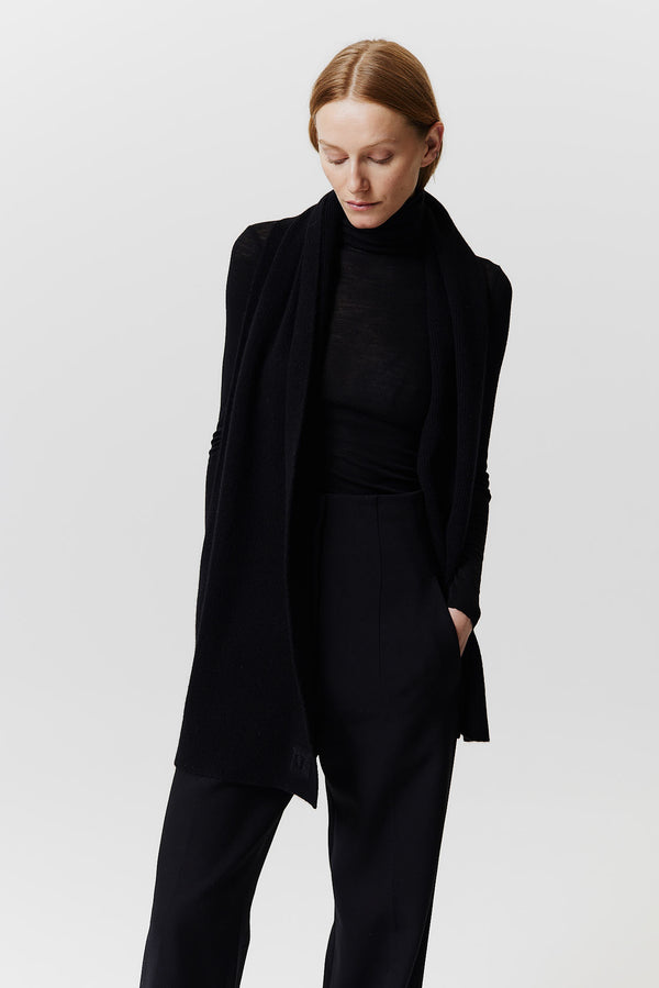 Prinz Berlin Kaschmir Schal Classic Knit Schwarz Kostenlose Rückgabe