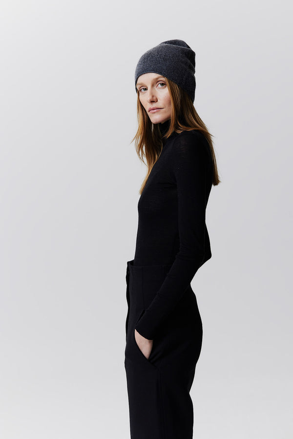 Prinz Berlin Kaschmir Beanie Fine Knit Graphit Zeitbegrenzte Promotion