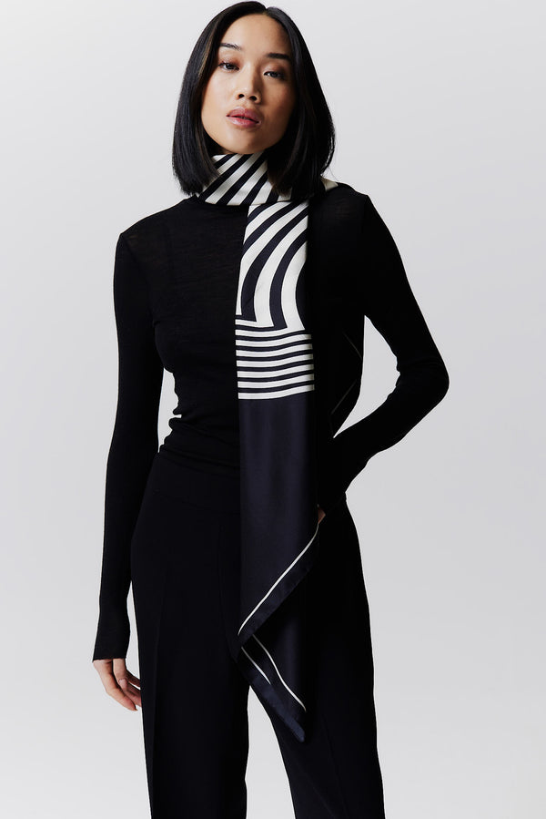 Prinz Berlin Seidentuch Swirl 123 Schwarz Discount Store für neue Produkte