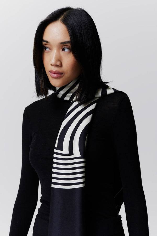 Prinz Berlin Seidentuch Swirl 123 Schwarz Discount Store für neue Produkte