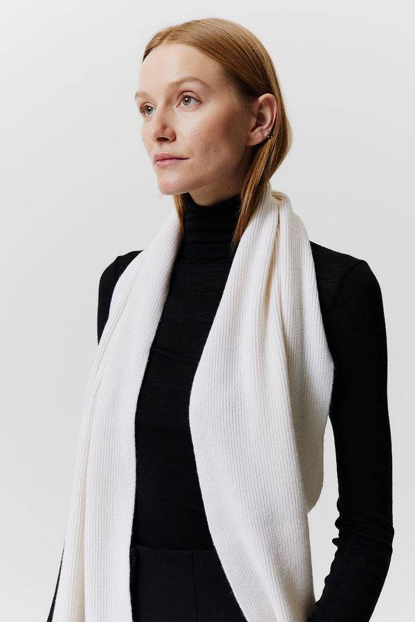 Prinz Berlin Kaschmir Schal Classic Knit Off-White Nur noch ein Tag übrig