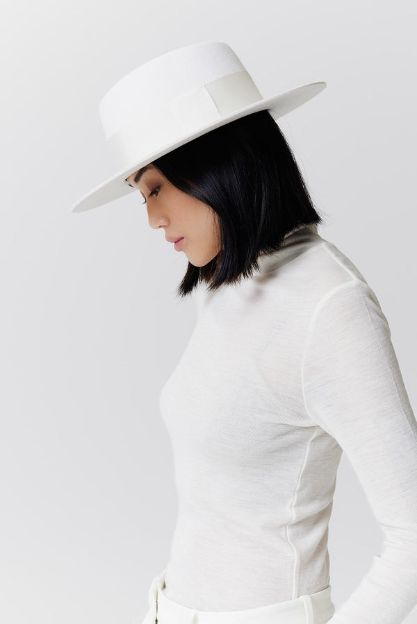Prinz Berlin Merino 344 Hut Short Brim Weiß Riesige Rabatte