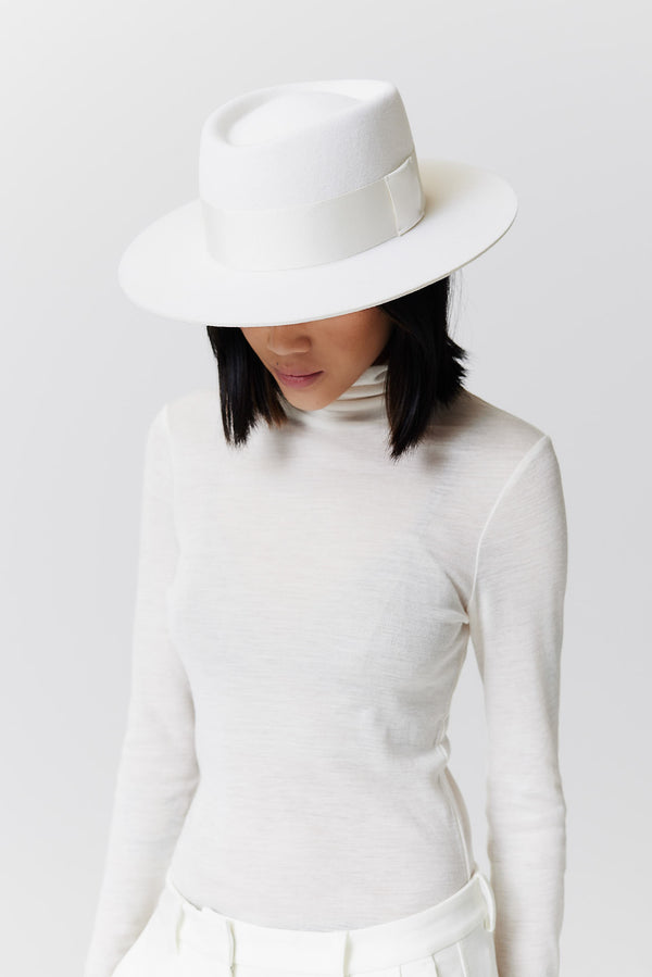 Prinz Berlin Merino 344 Hut Short Brim Weiß Riesige Rabatte