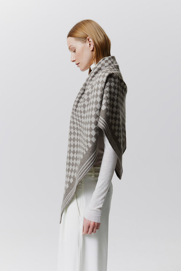 Prinz Berlin Kaschmir Triangle Jacquard Taupe Begrenzt auf 3 Tage