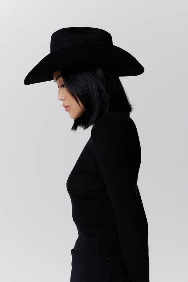 Prinz Berlin Merino Cowboy Hut Lifted Brim Schwarz Rabatte dieses Monats