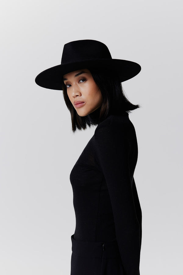 Prinz Berlin Merino Fedora Hut Classic Brim Schwarz Online