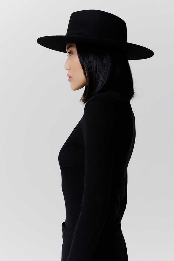 Prinz Berlin Merino Fedora Hut Classic Brim Schwarz Online