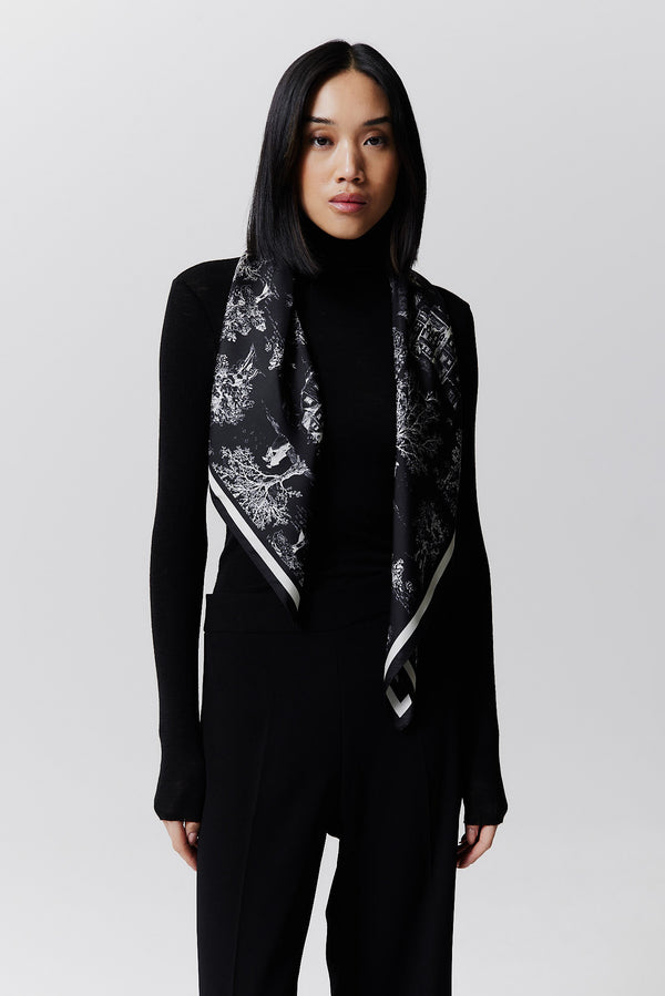 Prinz Berlin Seidentuch Toile Valentine 90 Schwarz Outlet