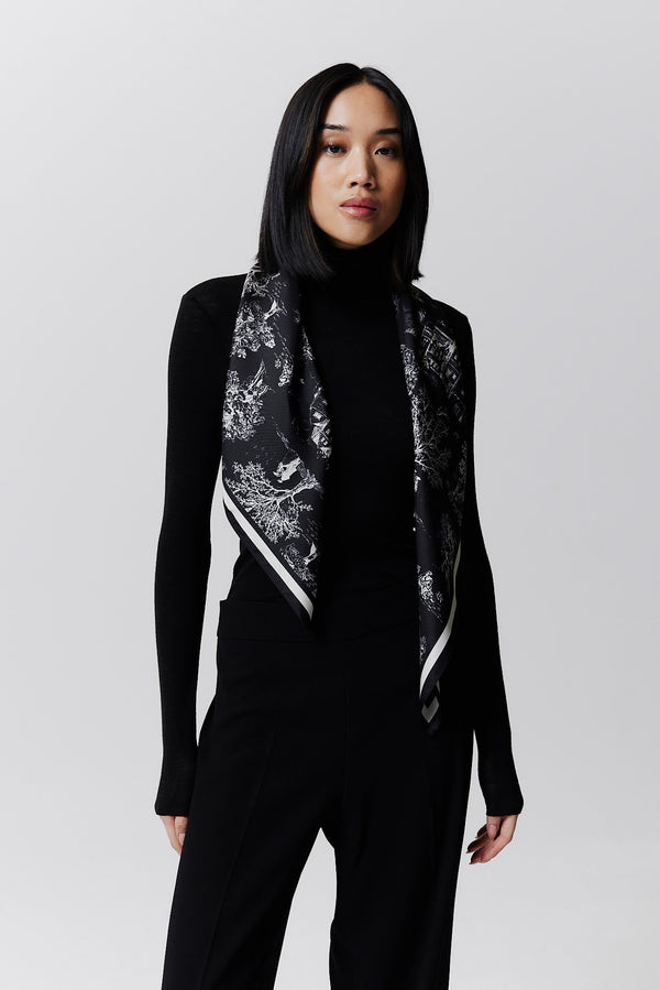 Prinz Berlin Seidentuch Toile Valentine 90 Schwarz Outlet