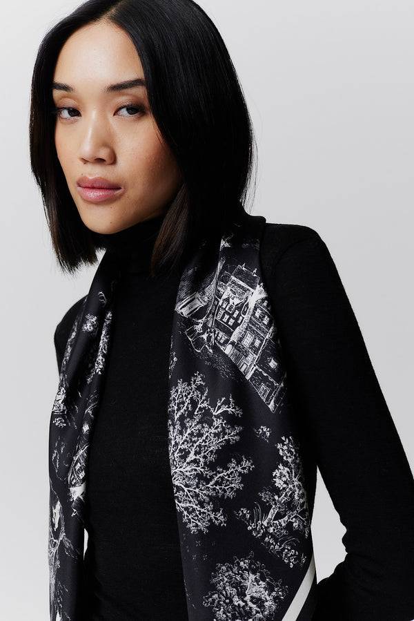 Prinz Berlin Seidentuch Toile Valentine 90 Schwarz Outlet