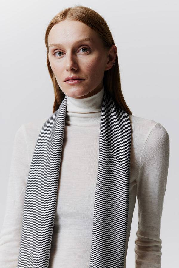 Prinz Berlin Seidentuch Stripes 123 Off-White Verkauf
