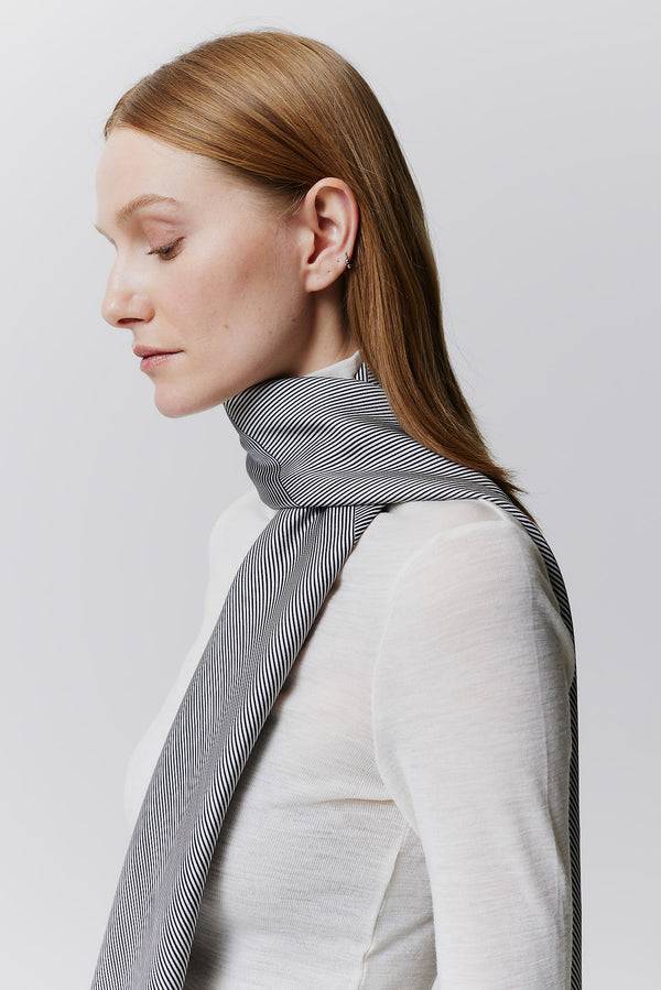 Prinz Berlin Seidentuch Stripes 123 Off-White Verkauf