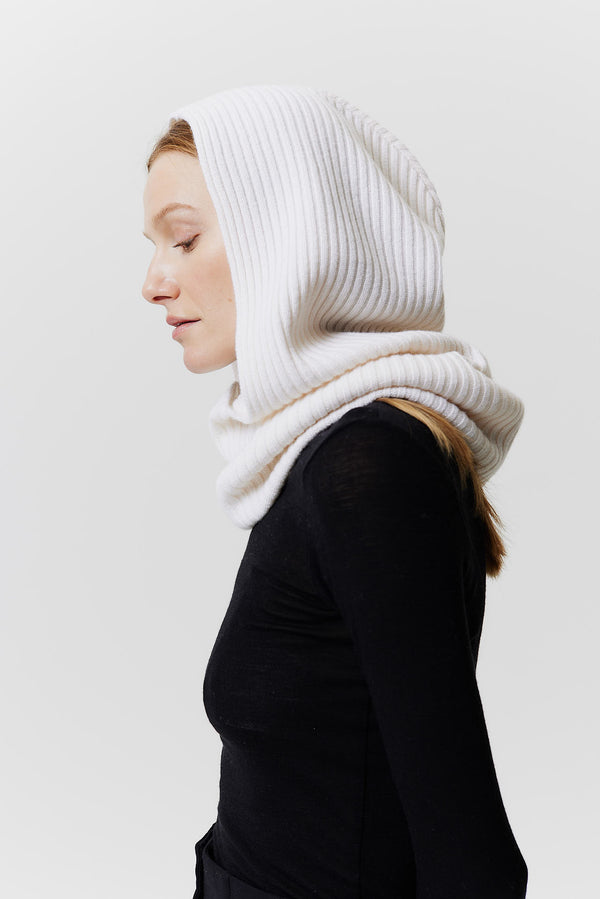 Prinz Berlin Kaschmir Hood Rib Knit Off-White Angebote