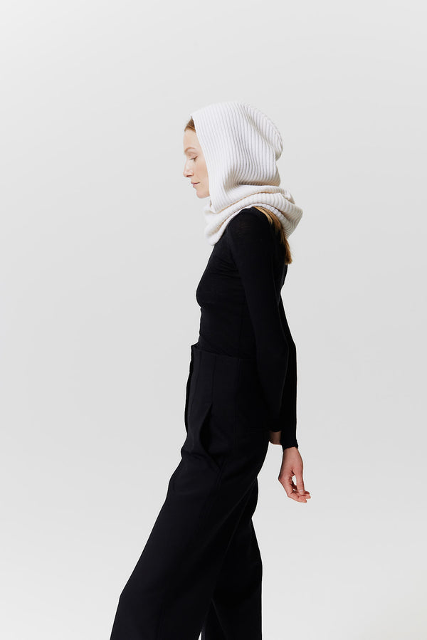 Prinz Berlin Kaschmir Hood Rib Knit Off-White Angebote