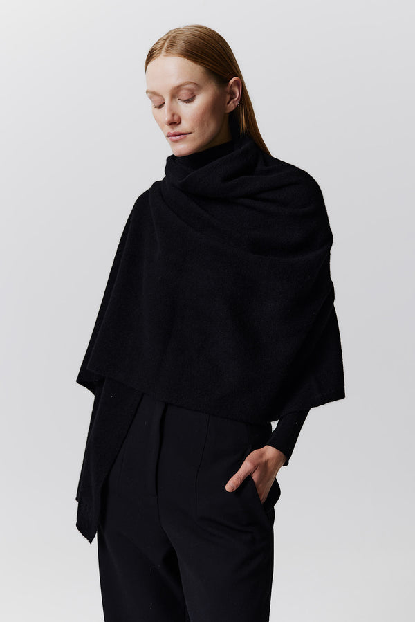 Prinz Berlin Kaschmir Schal Fine Knit Schwarz Günstiger Verkauf