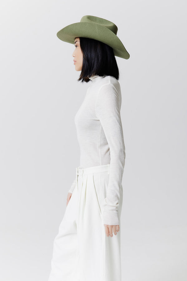 Prinz Berlin Merino Cowboy Hut Lifted Brim Pistazie Fabrikpreis