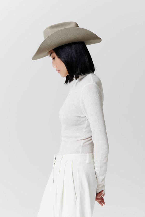 Prinz Berlin Merino Cowboy Hut Lifted Brim Taupe Sonderangebot