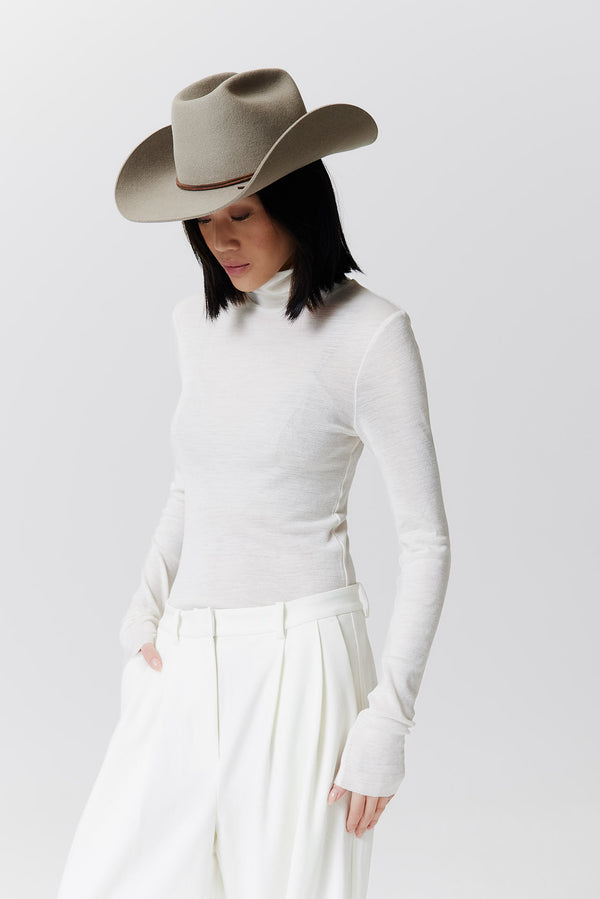 Prinz Berlin Merino Cowboy Hut Lifted Brim Taupe Sonderangebot