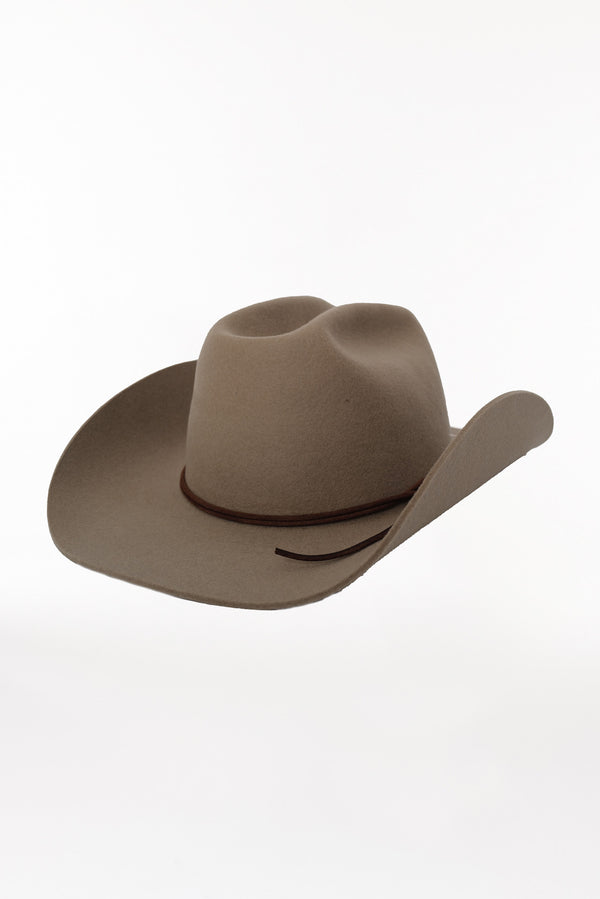 Prinz Berlin Merino Cowboy Hut Lifted Brim Taupe Sonderangebot