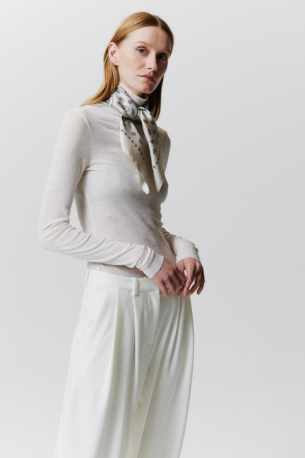 Prinz Berlin Seidentuch Paisley 70 Off-White Rabatt