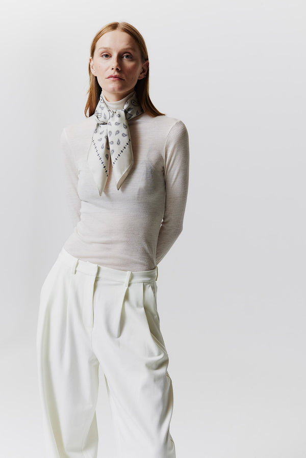 Prinz Berlin Seidentuch Paisley 70 Off-White Rabatt
