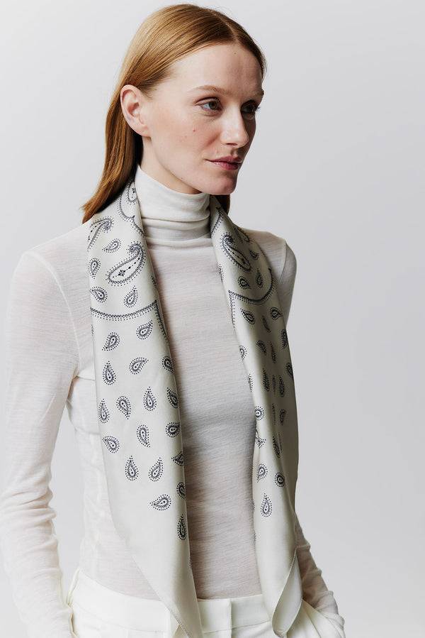 Prinz Berlin Seidentuch Paisley 90 Off-White Günstig kaufen