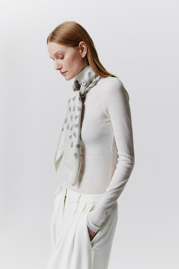 Prinz Berlin Seidentuch Paisley 90 Off-White Günstig kaufen