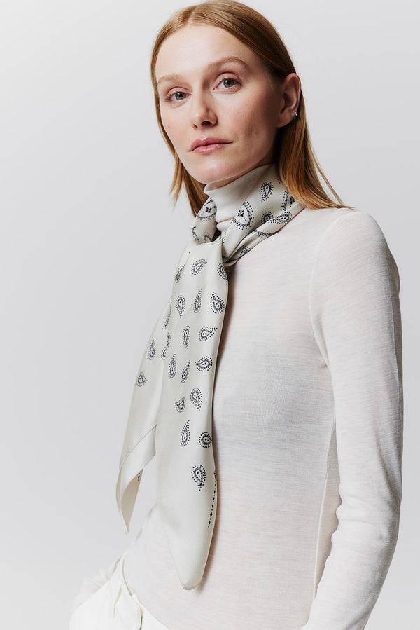 Prinz Berlin Seidentuch Paisley 90 Off-White Günstig kaufen