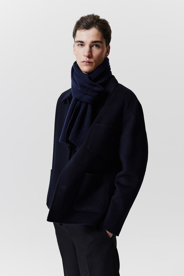 Prinz Berlin Kaschmir Schal Classic Knit Dunkelblau Begrenztes Angebot