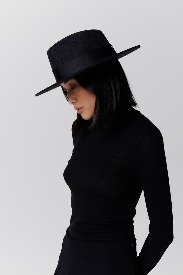 Prinz Berlin Merino Fedora Hut Short Brim Graphite Saisonschlussverkauf