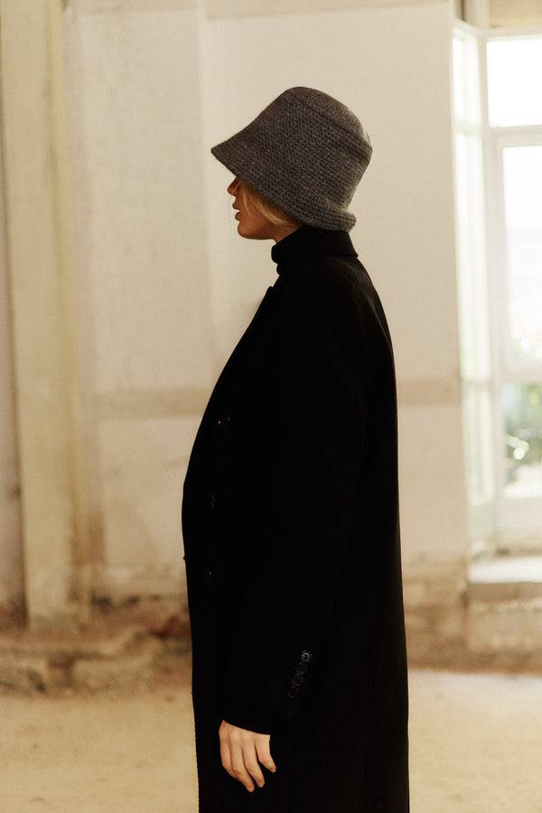 Prinz Berlin Kaschmir Bucket Hat Hand Crochet Grau Top Angebot